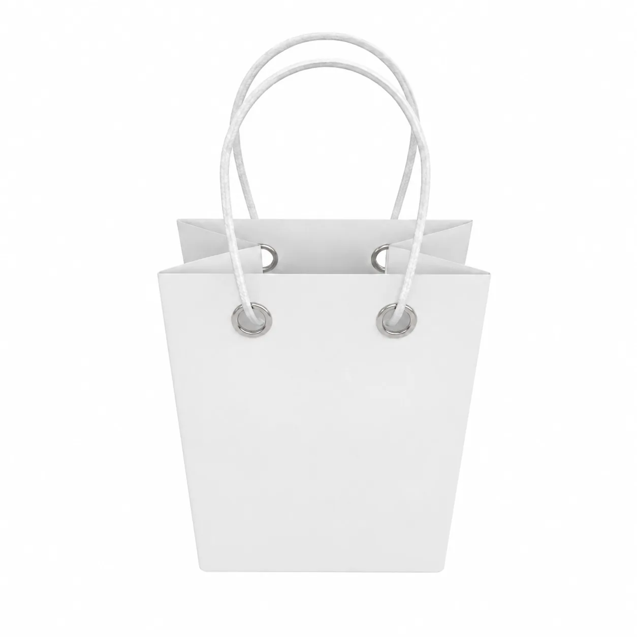 White paper shopping bag with handles